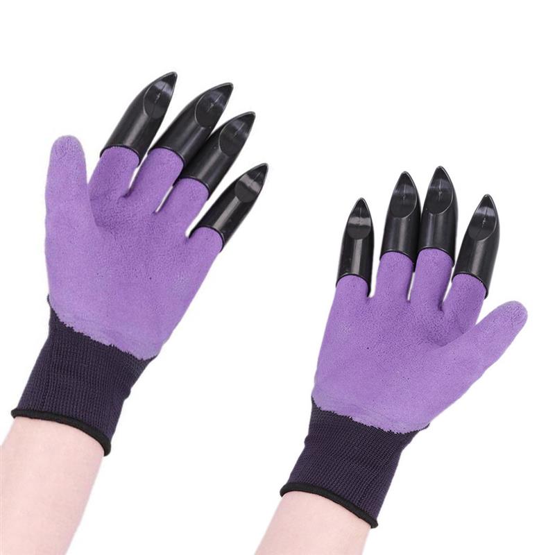 Garden Gloves With Claws ABS Plastic Garden Rubber Gloves Gardening Digging Planting Durable Waterproof Work Glove Outdoor