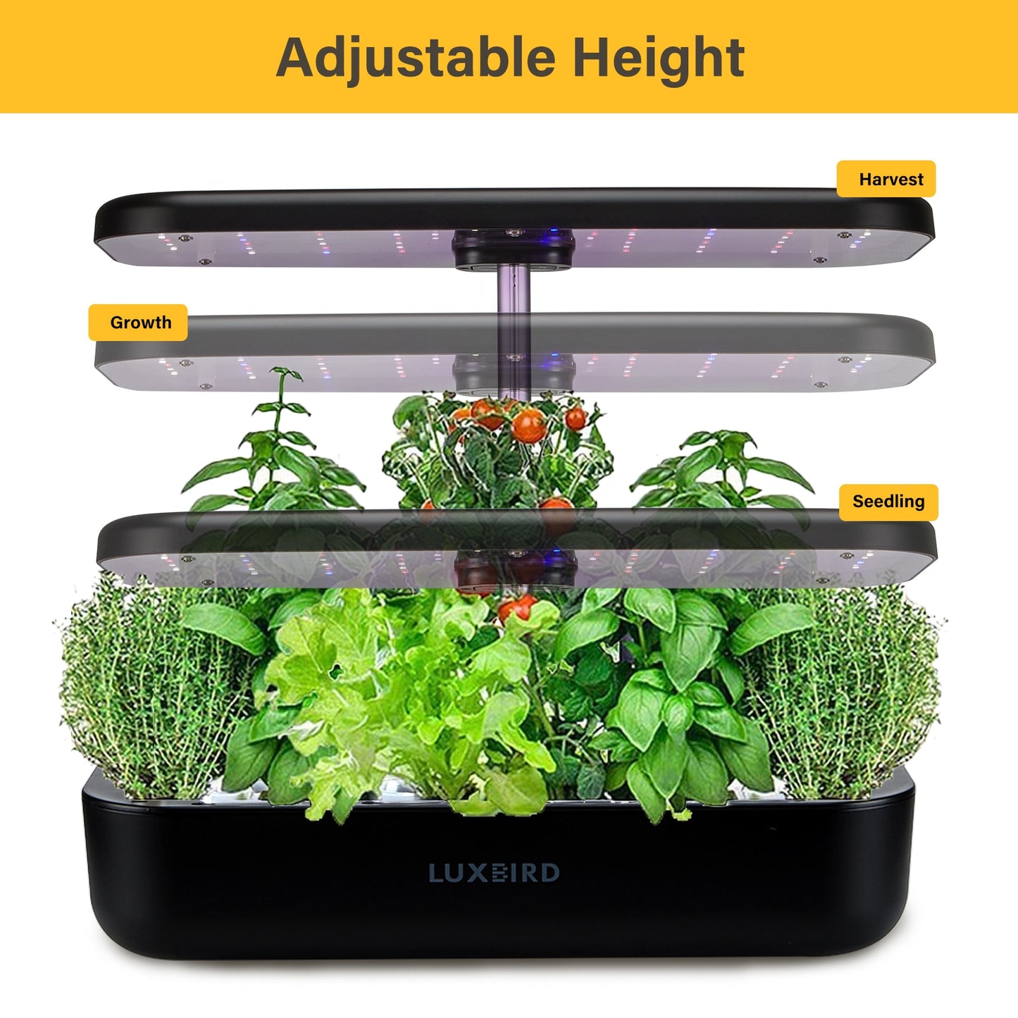 INKBIRD LED Grow Light Hydroponics Growing System Panel Height Adjustable Full Spectrum Sunlight All Year For Greenhouse Plants