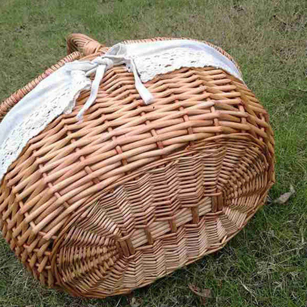 Wicker Picnic Basket With Double Lids