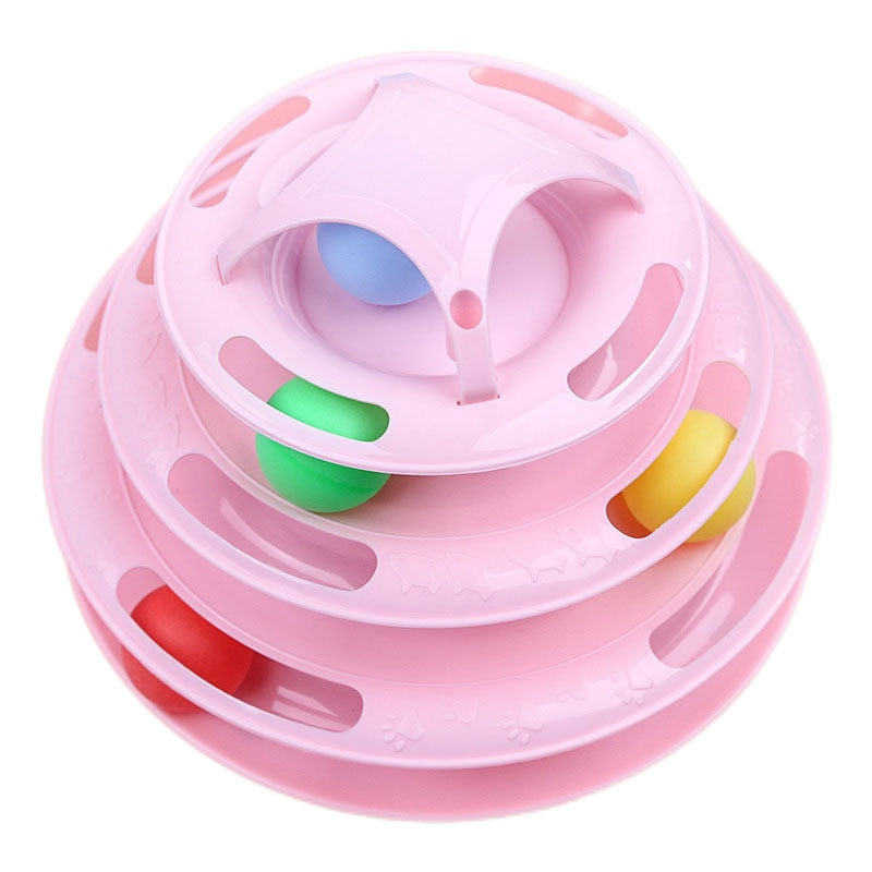 3/4 Levels Cat Toy Training Amusement Plate Plastic Tower Tracks