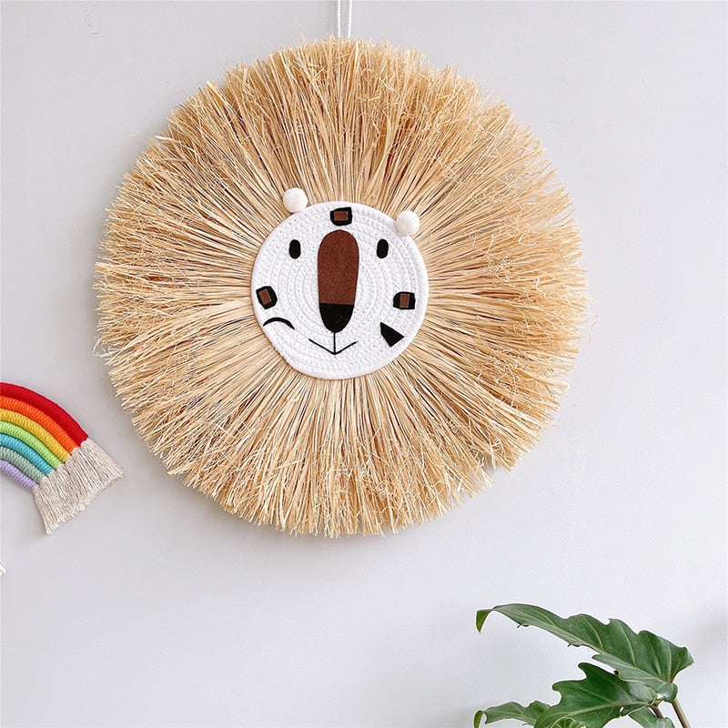 Home decoration Tapestry Handwoven Cartoon Lion Hanging Decor