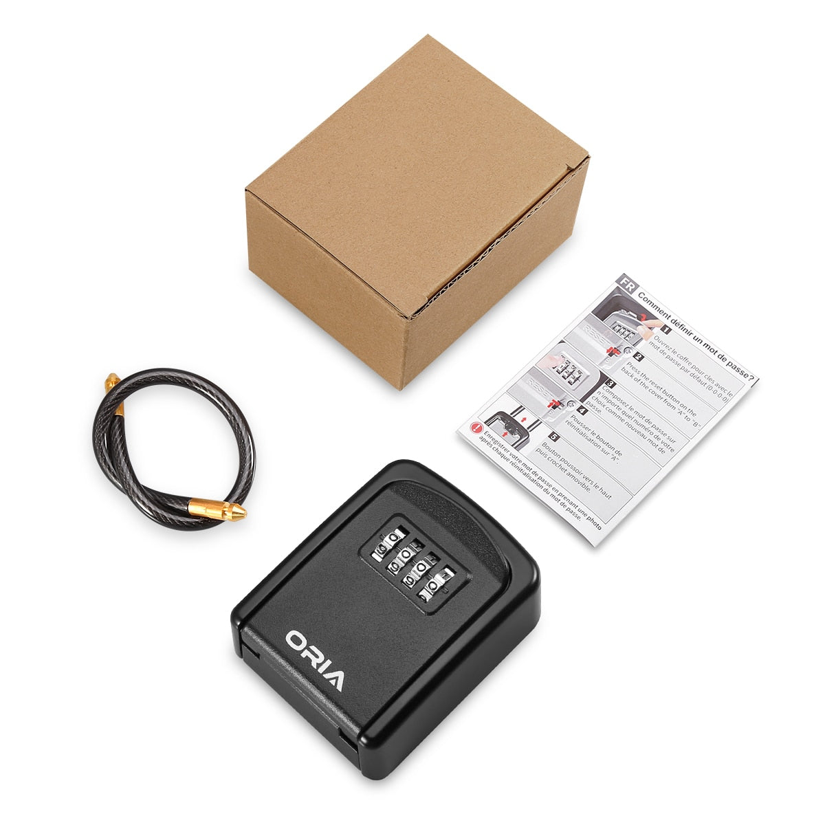 ORIA Key Lock Box 4 Digit Combination Key Safe Box