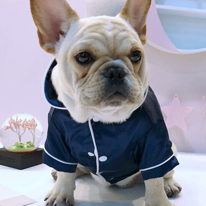 Luxury Pet Dog Pajamas Soft Silk French Bulldog Pajamas Pet Coat Clothing For Small Dogs Shih Tzu Puppy Cat Clothes XS-2XL