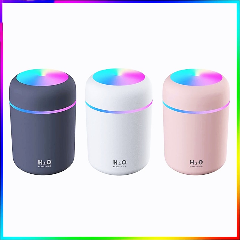 Portable 300ml Air Humidifier with Colorful Night Light - Cool Mist