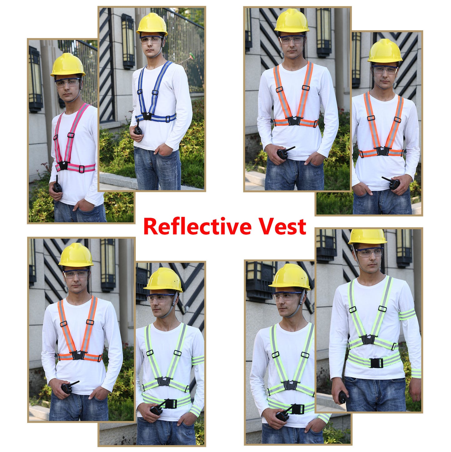 Reflective Vest High Visibility Adjustable Safety Vests - Elastic Strip