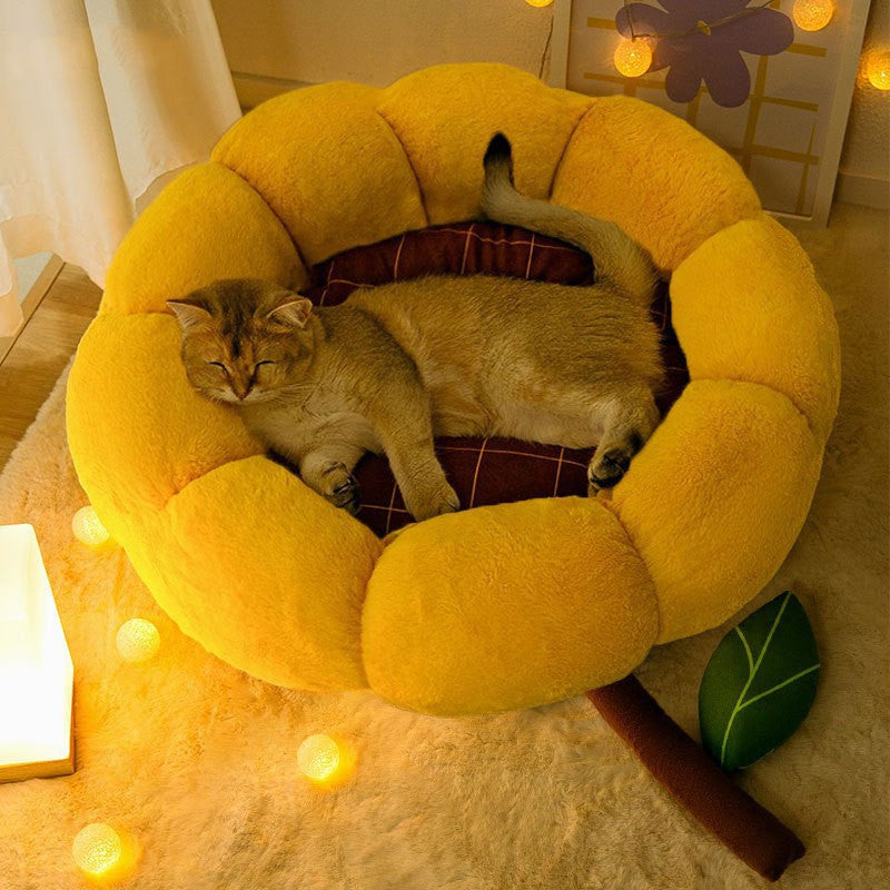 Pet Sun Flower Shape Round Nest