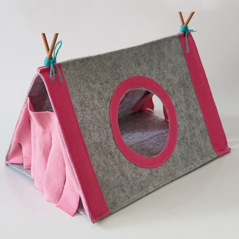 Nest Felt Tent  -  Great for small pets such as Rabbits, Hidden House Hamster Cage, Large Guinea Pig Cage, Guinea Pig Accessories, Chinchilla Pet Bed