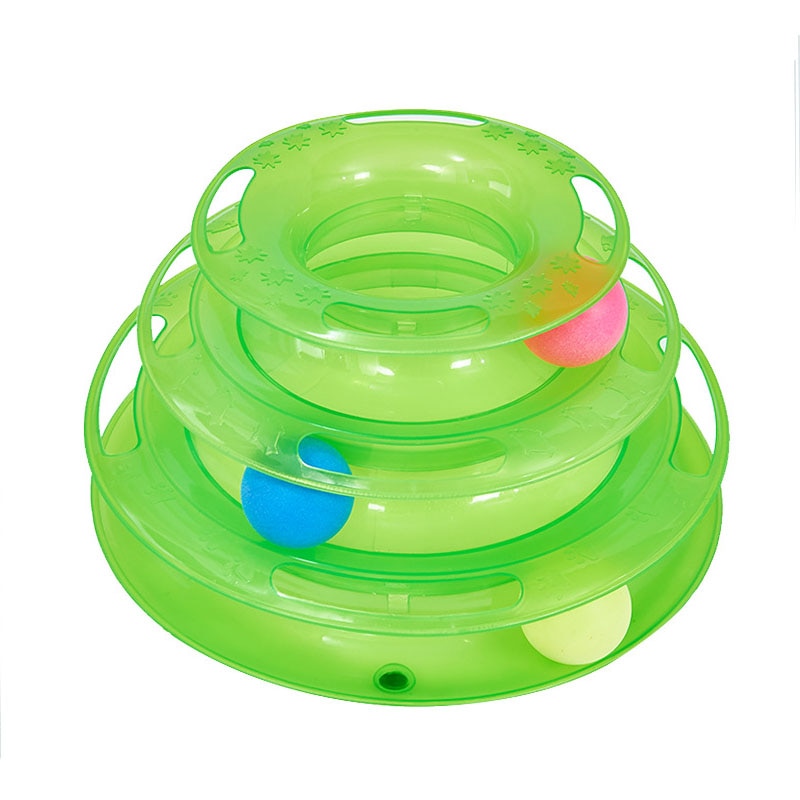 3/4 Levels Cat Toy Training Amusement Plate Plastic Tower Tracks