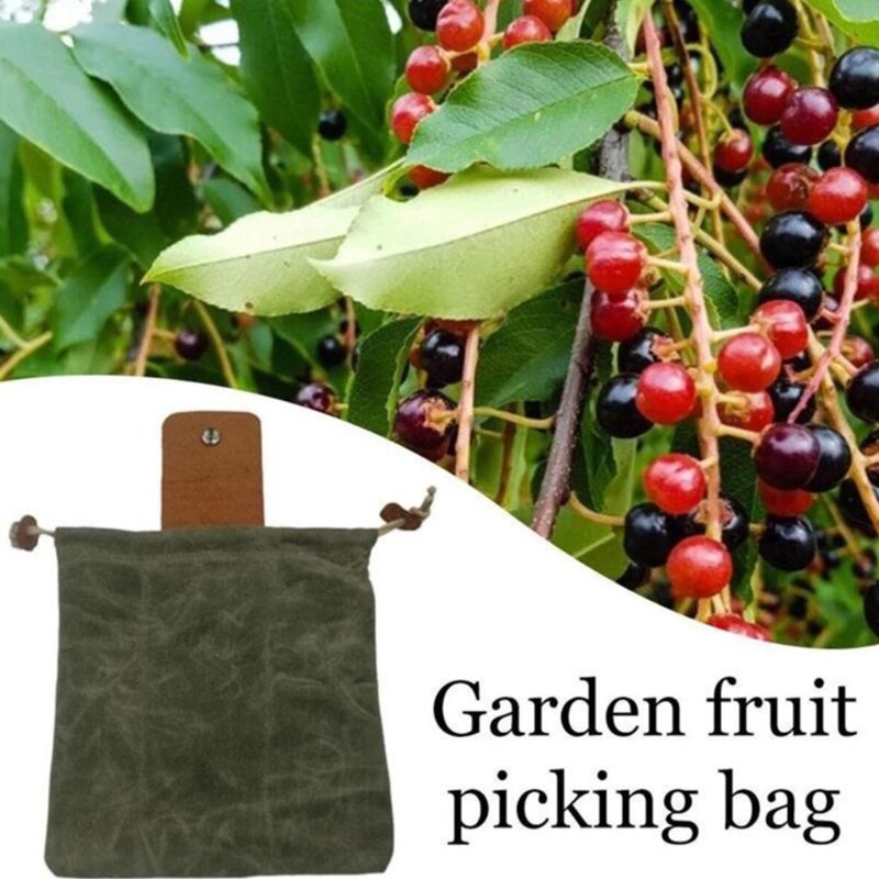 Leather Waxed Canvas Pouch Garden Tool Bag