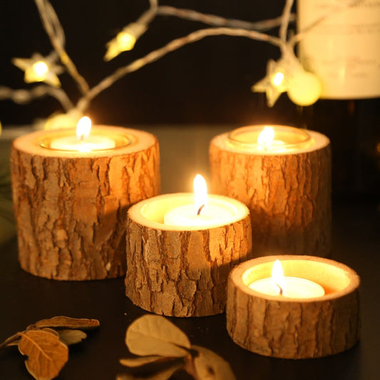 Wood Lights Candlestick Holders