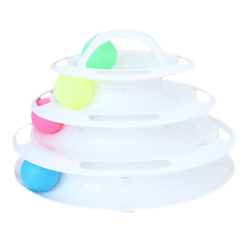 3/4 Levels Cat Toy Training Amusement Plate Plastic Tower Tracks