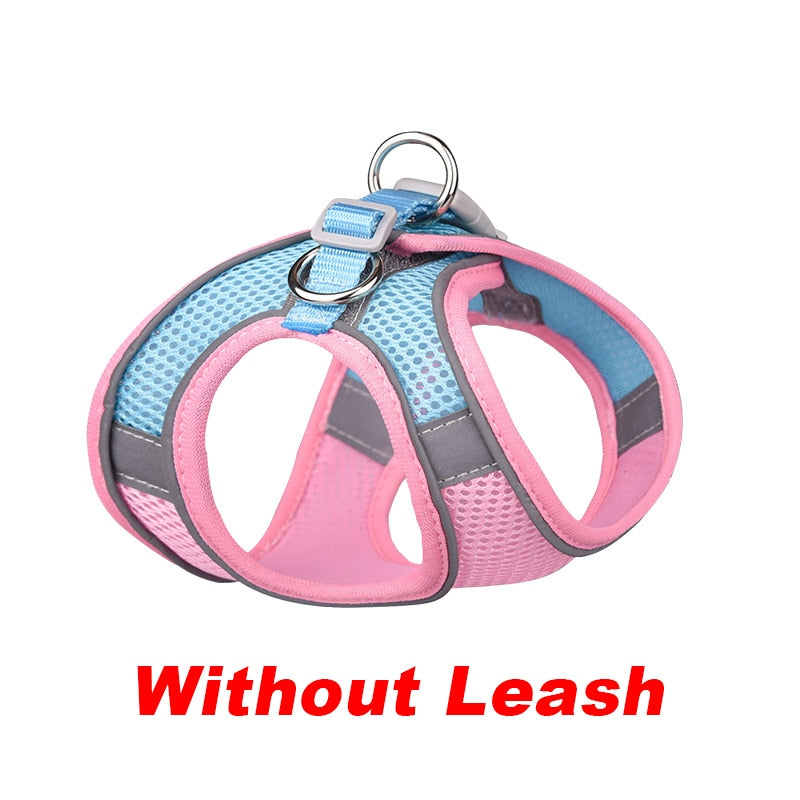 Pet Harness Vest With Leash Reflective Nylon - Harness Collars