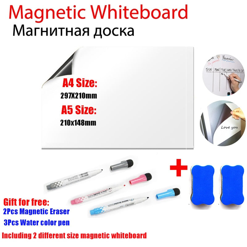 Magnetic Whiteboard Fridge Magnets Dry Wipe White Board