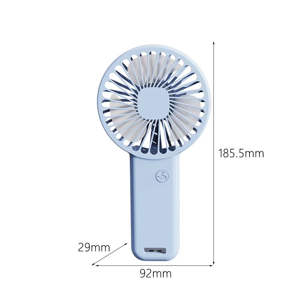 Portable USB Chargeable Mini Fan Handheld Fans with Base Summer Outdoor Portable Hand Hold Fan with Phone Holder