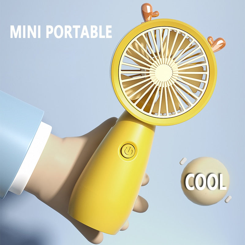 USB Mini Handheld Fan Outdoor Mini Creative Desktop Office Mute Charging Portable Handheld Fan