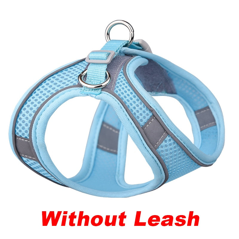 Pet Harness Vest With Leash Reflective Nylon - Harness Collars