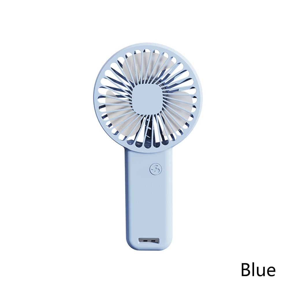 Portable USB Chargeable Mini Fan Handheld Fans with Base Summer Outdoor Portable Hand Hold Fan with Phone Holder