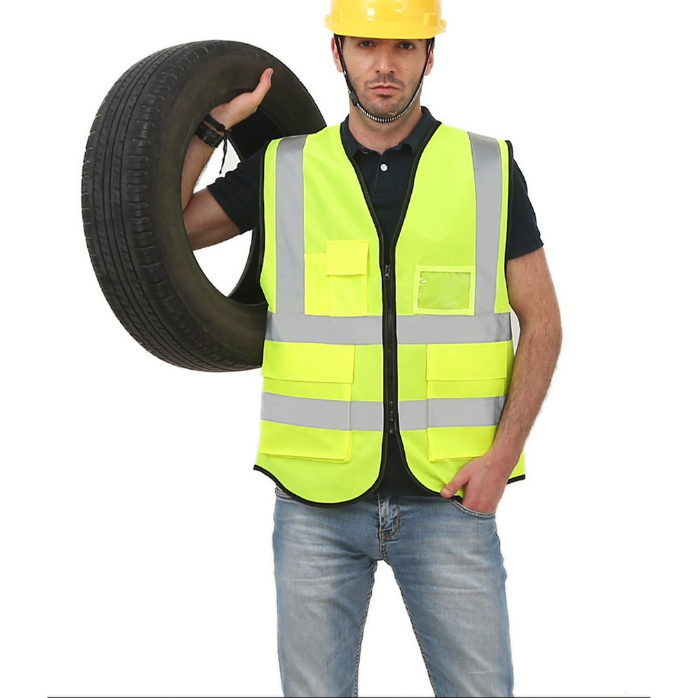 Multi-pocket Reflective Safety Vest Bright