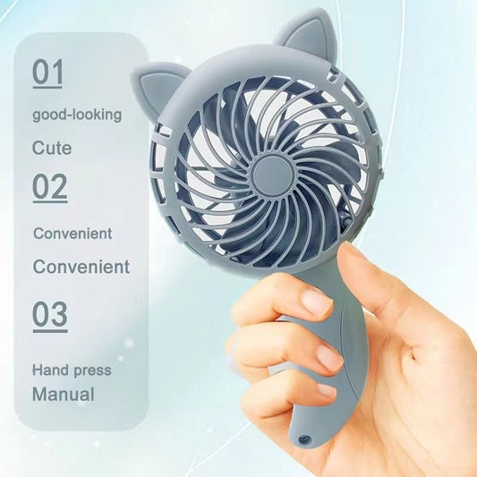 1PC Mini Hand Held Fan Hand Pressure Fan Without Battery