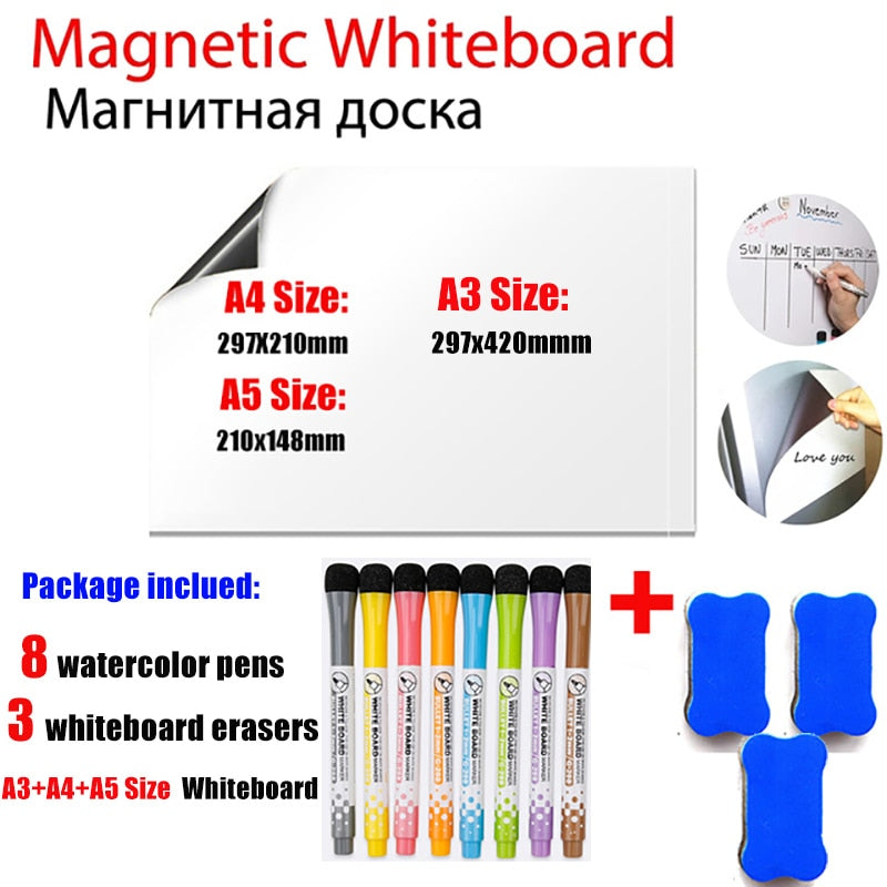 Magnetic Whiteboard Fridge Magnets Dry Wipe White Board