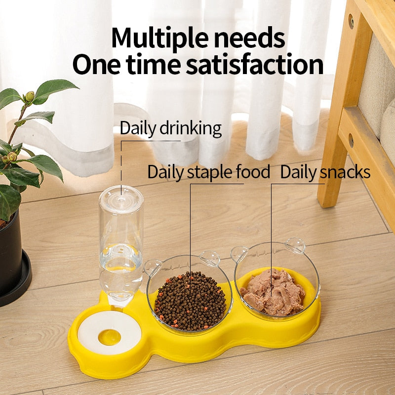 3 in 1 Cat Food Bowl Automatic Feeder