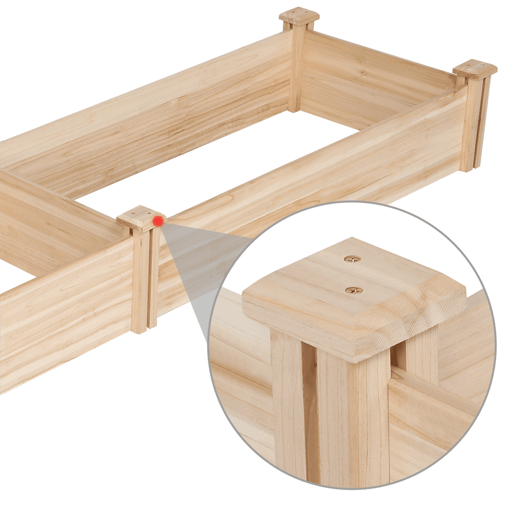 SmileMart Wooden Raised Garden Bed Planter Box