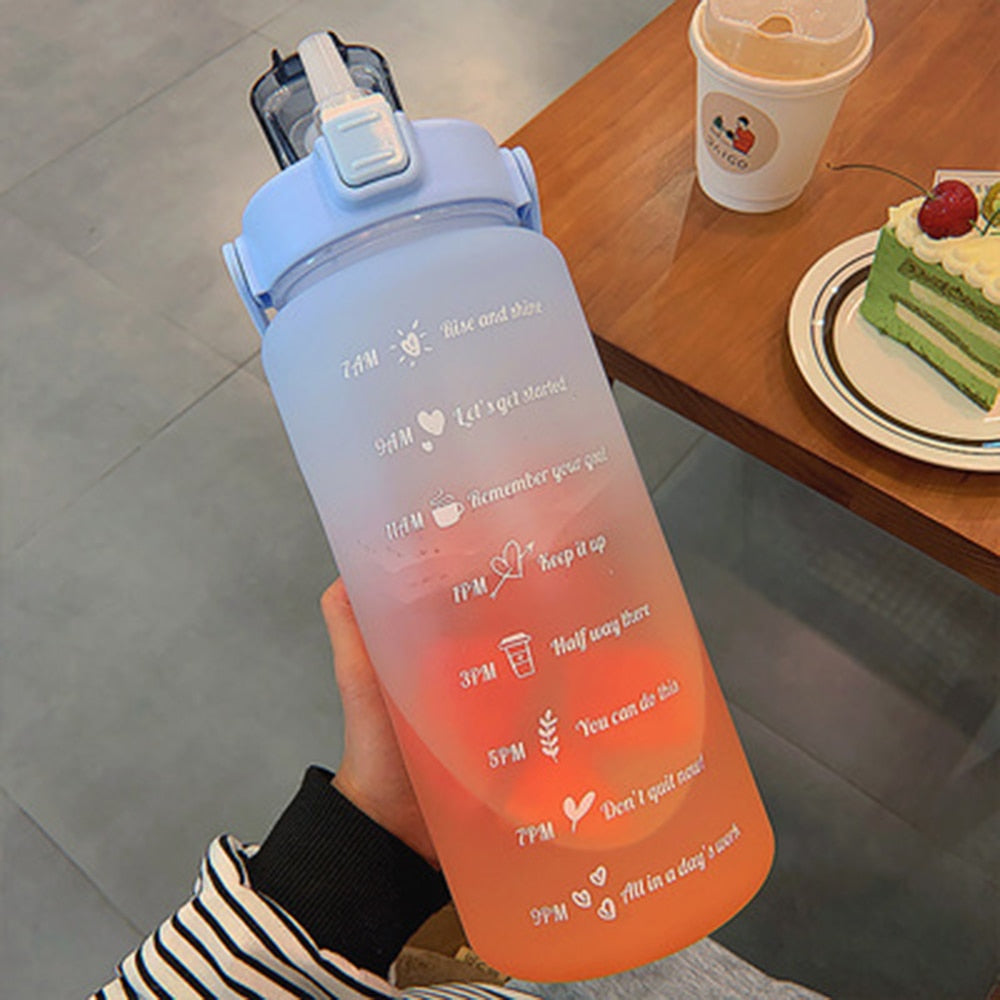 2 Liter Water Bottle with Straw