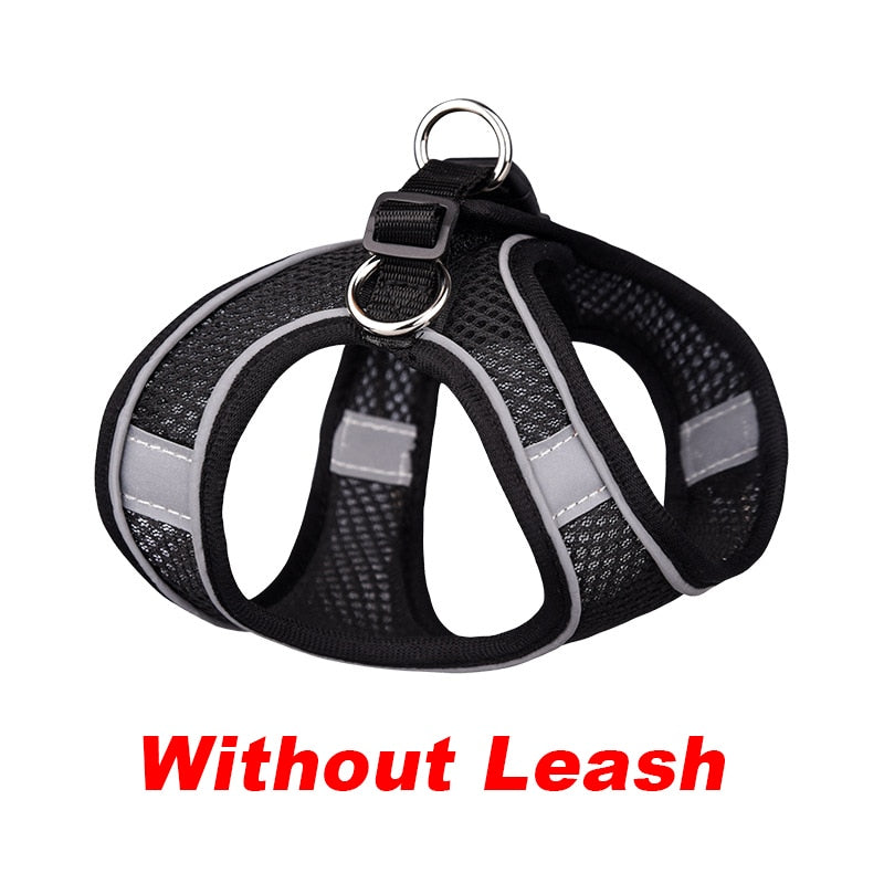 Pet Harness Vest With Leash Reflective Nylon - Harness Collars