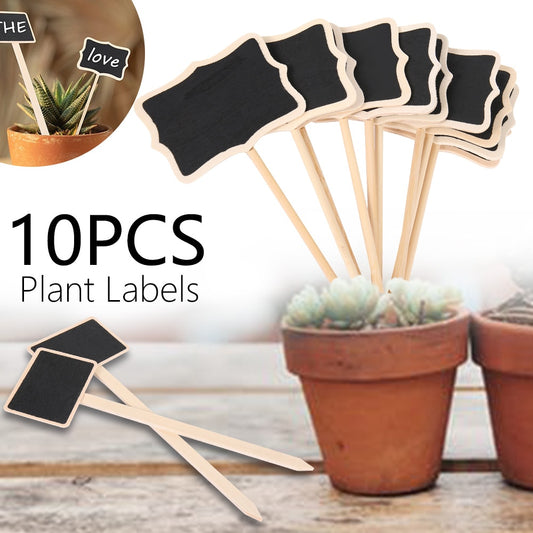 10pcs Mini Plant Labels Wooden Chalkboard Plant Markers