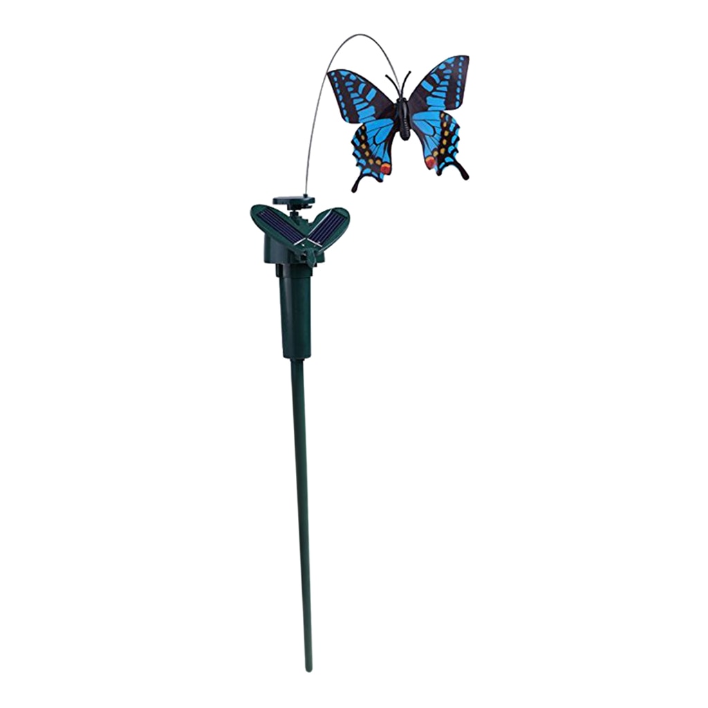 Solar Powered Garden Stakes Dancing Butterfly Birds Stakes Flying Humming Bird Yard Outdoor Home Decoration Farmland