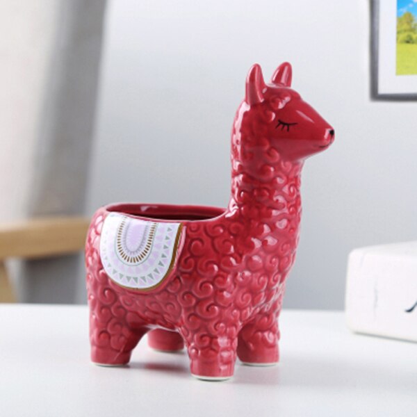 Cute Alpaca Desktop Flower Pot