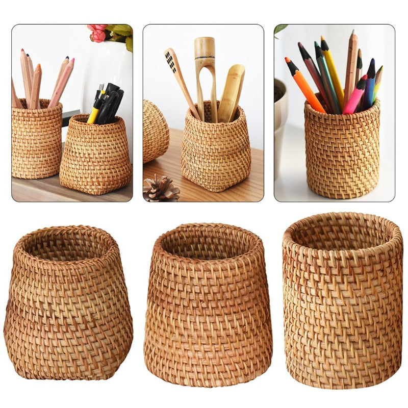 Handmade Rattan Pen Holders