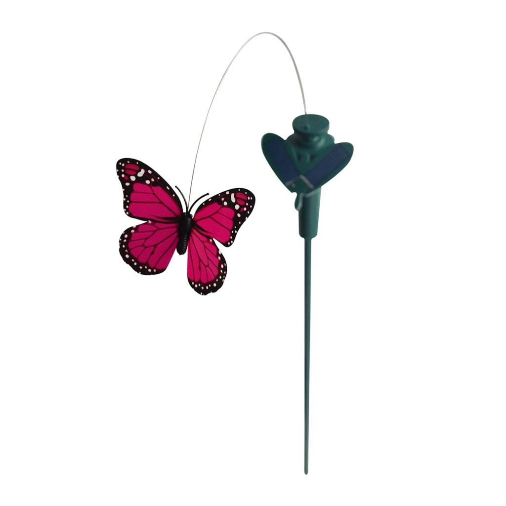 Solar Powered Garden Stakes Dancing Butterfly Birds Stakes Flying Humming Bird Yard Outdoor Home Decoration Farmland