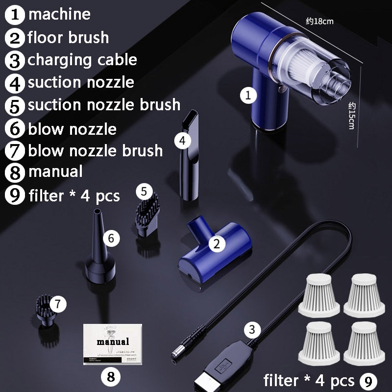 80000pa 2 In 1 Vacuum Cleaner Wireless USB Charging