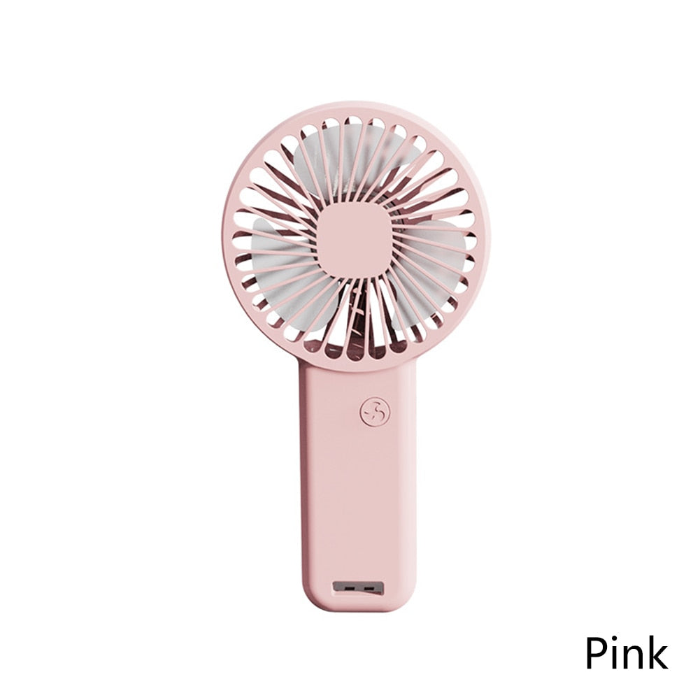 Portable USB Chargeable Mini Fan Handheld Fans with Base Summer Outdoor Portable Hand Hold Fan with Phone Holder