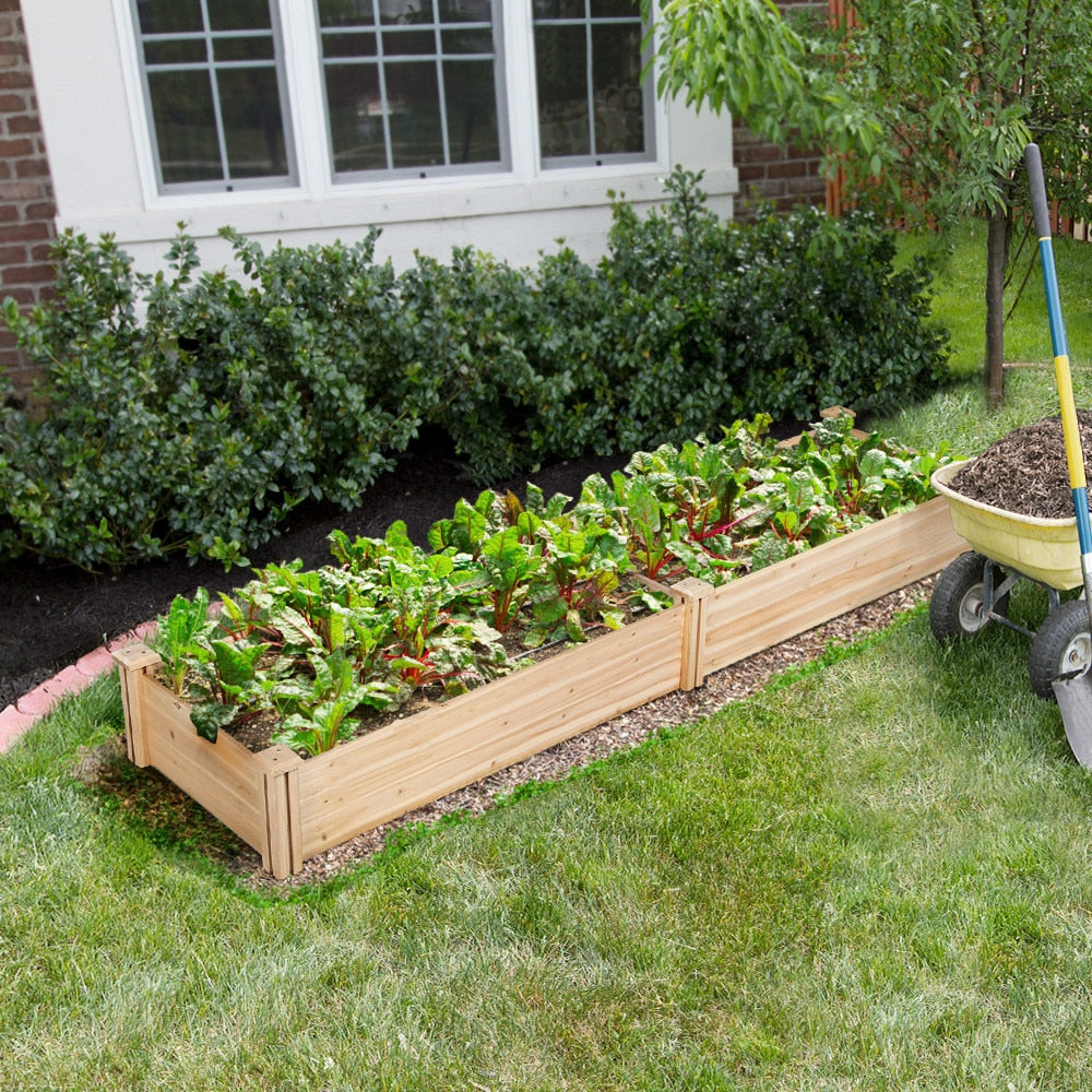 SmileMart Wooden Raised Garden Bed Planter Box