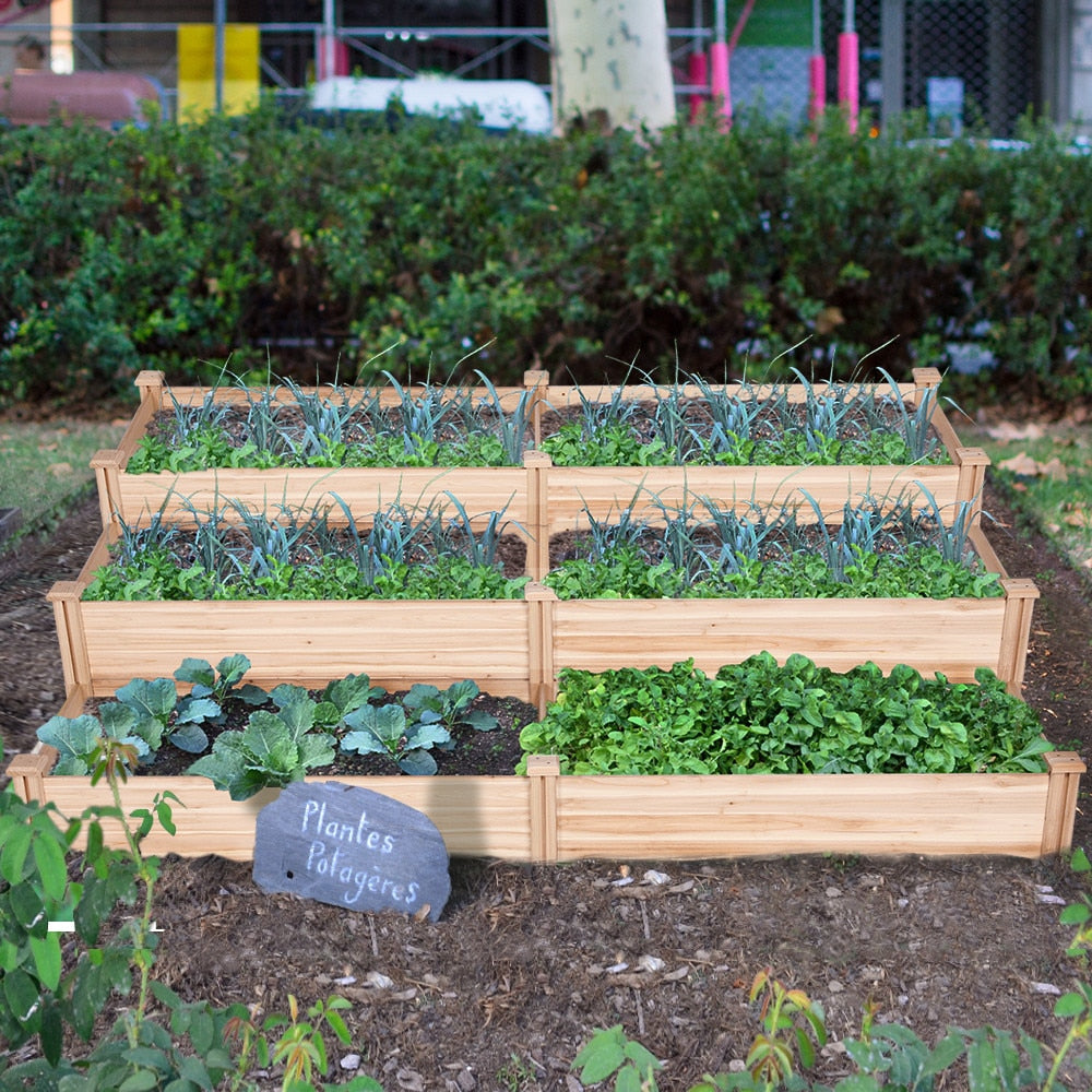 SmileMart Wooden Raised Garden Bed Planter Box