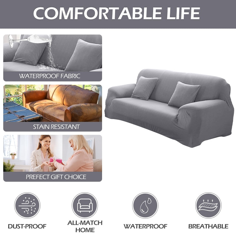 Waterproof Sofa Cover 1/2/3/4 Seater Couch Cover High Stretch Sofa Slipcover Furniture Protector Cover For Living Room All Cover