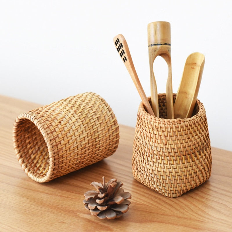 Handmade Rattan Pen Holders