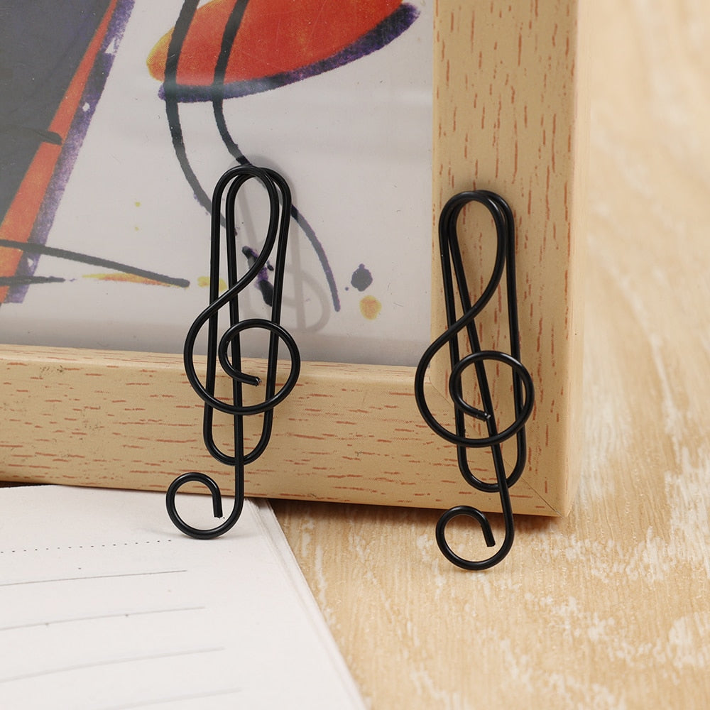 40pcs Creative Music Note Shaped File Paper Clip Bookmark