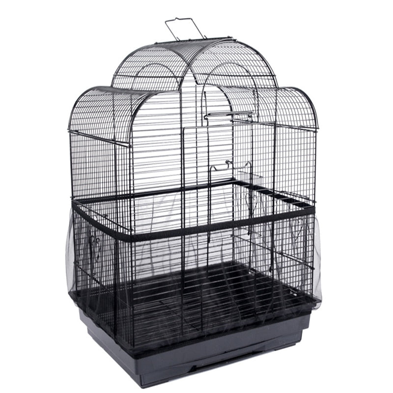 Receptor Seed Guard Nylon Mesh Bird Cover - Soft Easy Cleaning Nylon Airy Fabric Mesh Cage Cover - Seed Catcher Guard