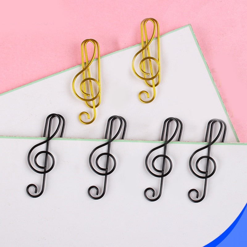 40pcs Creative Music Note Shaped File Paper Clip Bookmark