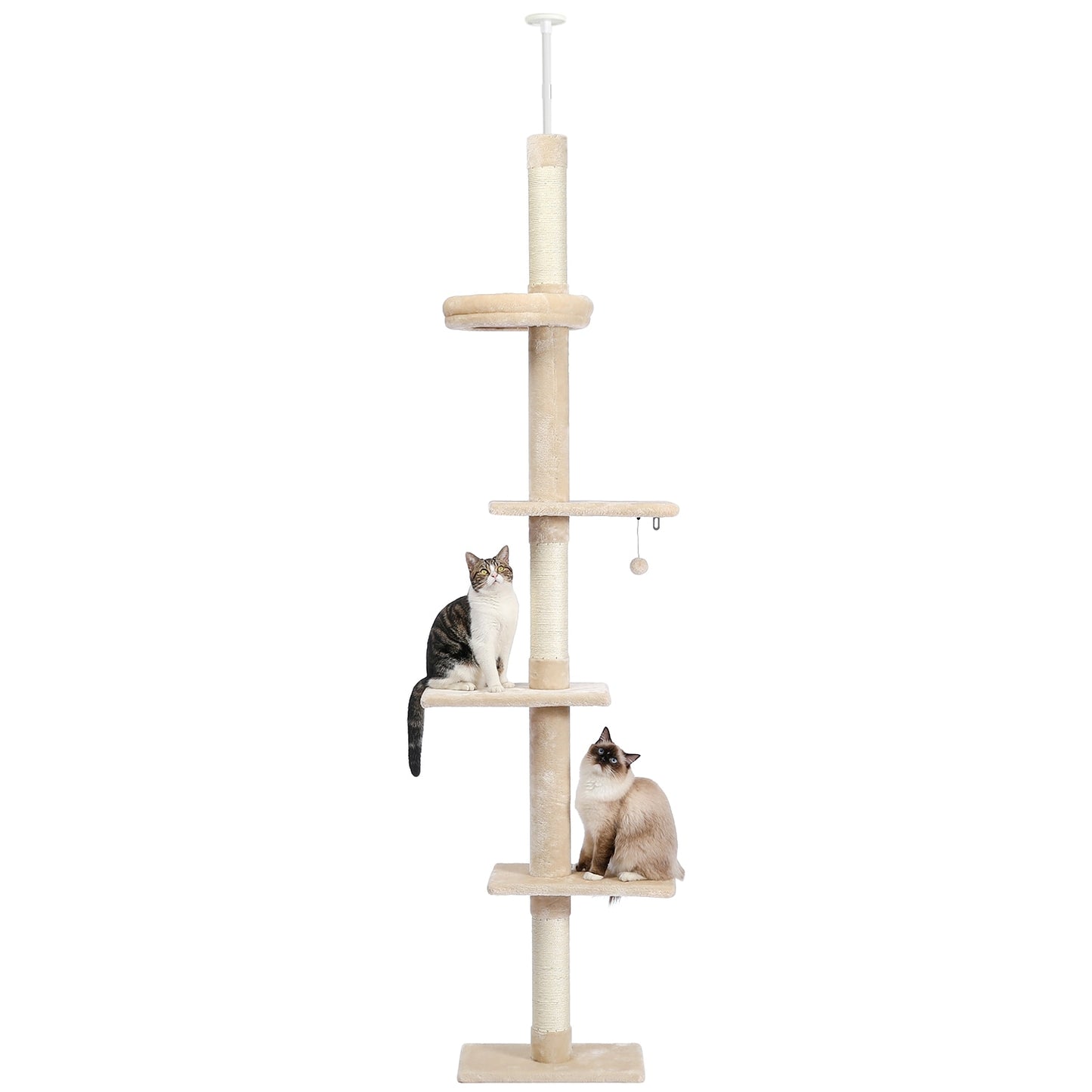 5-Tier Floor to Ceiling Cat Tower Cactus Tall Climbing Tree with Scratching Post