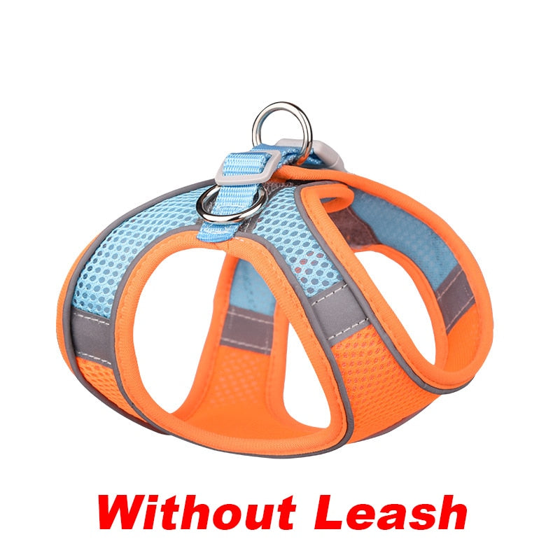 Pet Harness Vest With Leash Reflective Nylon - Harness Collars