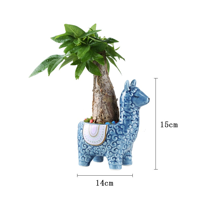 Cute Alpaca Desktop Flower Pot