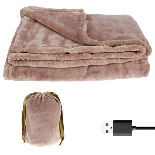 Electric Blanket 63x33in Soft Flannel Heated Blanket USB Heating Throw for Bed Home Office Washable Fast Heating Warm Blankets