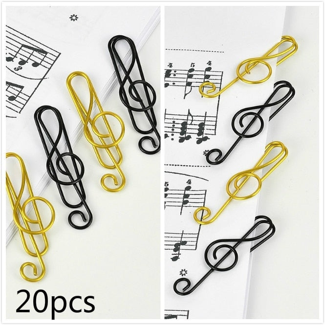 40pcs Creative Music Note Shaped File Paper Clip Bookmark