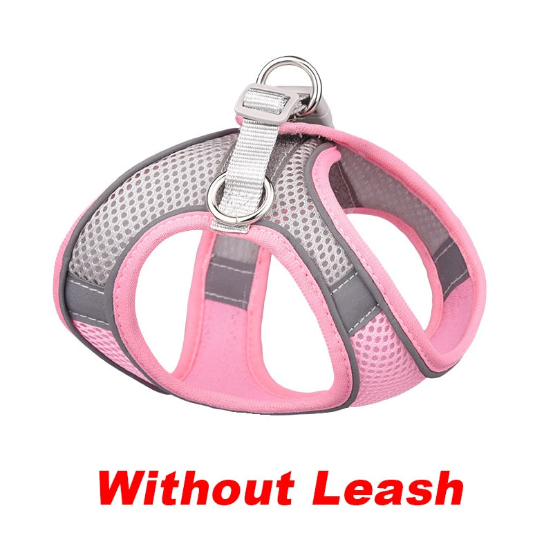 Pet Harness Vest With Leash Reflective Nylon - Harness Collars