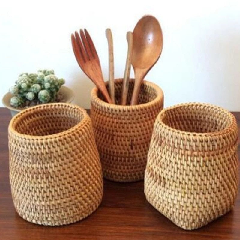 Handmade Rattan Pen Holders