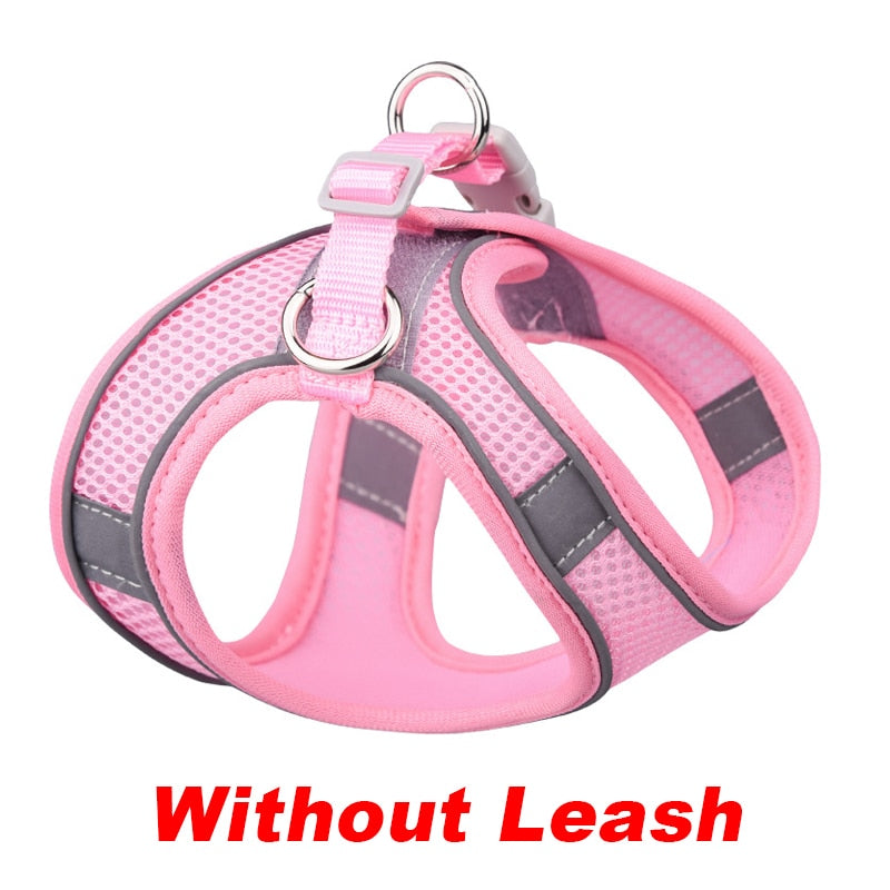 Pet Harness Vest With Leash Reflective Nylon - Harness Collars